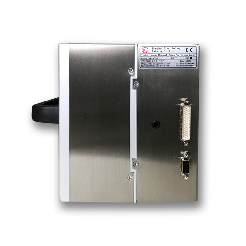 DIKAI D03S Overprinter a trasferimento termico da 32 mm con potenza AC100-240V 50/60Hz e alimentazione ad aria da 6 bar/90 psi per area di stampa da 32x60mm/32x100mm